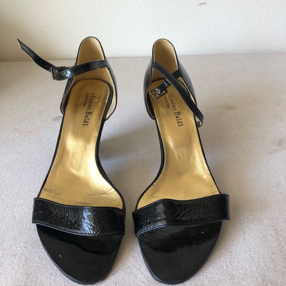 Massimo Baldi black patent leather heel shoes  7 - Picture 1 of 6